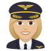 👩🏼‍✈️ woman pilot: medium-light skin tone display on JoyPixels